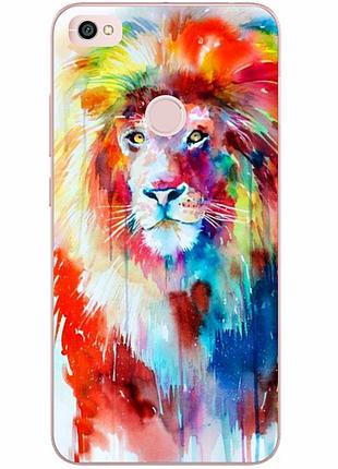 Бампер силіконовий чохол для xiaomi redmi note 5a prime з картинкою лев фарбами