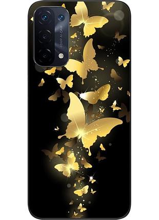 Силиконовый чехол epik для oppo a54 5g с картинкой золотые бабочки