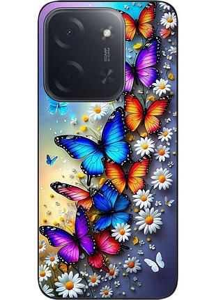 Чохол силіконовий epik для xiaomi poco c85 з принтом метелики з ромашками