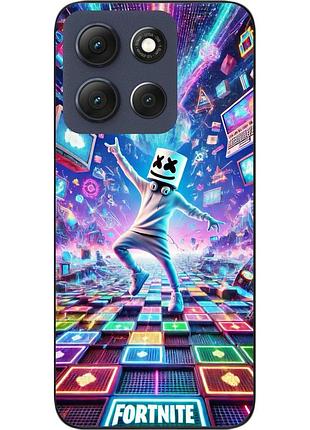 Силиконовый чехол epik для motorola g86 5g с принтом неоновый рейв fortnite