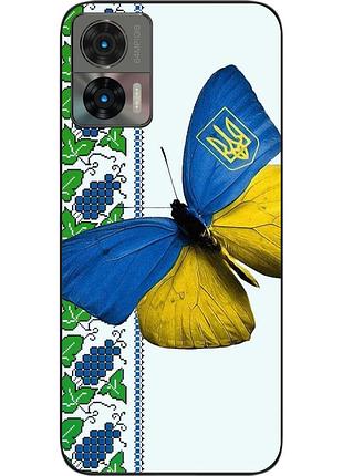 Оригінальний чохол epik для motorola edge 30 neo з картинкою патріотичний метелик