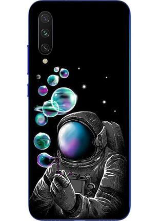 Бампер силиконовый чехол для xiaomi mi a3 lite с картинкой космонавт и планеты