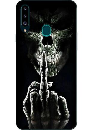 Бампер силиконовый чехол для samsung a20s galaxy a207f с картинкой рука