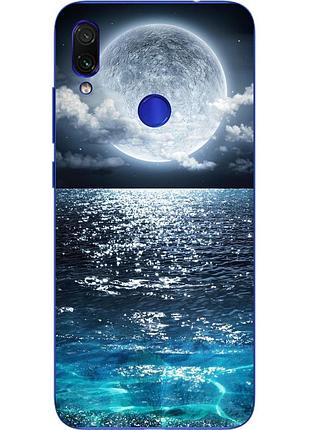 Силиконовый чехол бампер для xiaomi redmi 7 с картинкой луна