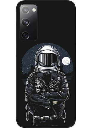 Силіконовий чохол бампер epik для samsung galaxy s20 fe з картинкою космонавт і місяць