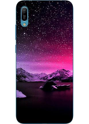 Силиконовый чехол бампер для huawei y6 2019 с картинкой звездное небо