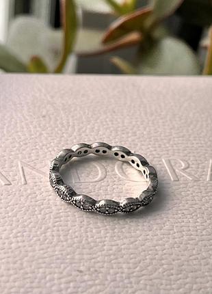 Серебряное кольцо пандора р. 16,5, 18 pandora мерцающие листья