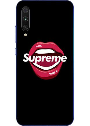Силиконовый чехол бампер для xiaomi mi a3 с картинкой губы supreme