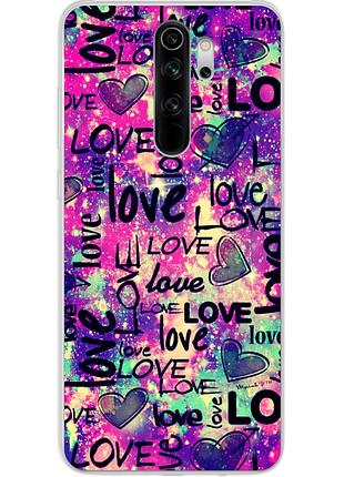 Силиконовый чехол для xiaomi redmi note 8 pro с картинкой love