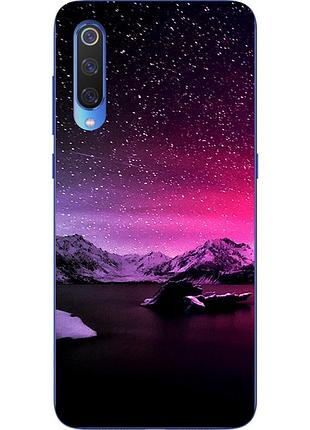 Силиконовый чехол бампер для xiaomi mi 9 se с картинкой звездное небо