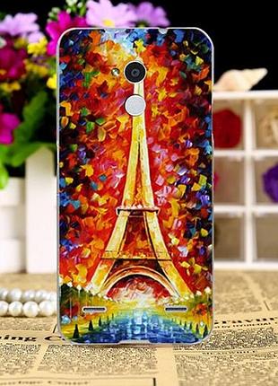 Оригинальный чехол панель накладка для zte blade v7 lite с картинкой башня красками