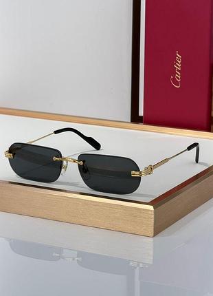 Мужские солнцезащитные очки cartier ct0577s в золотой оправе