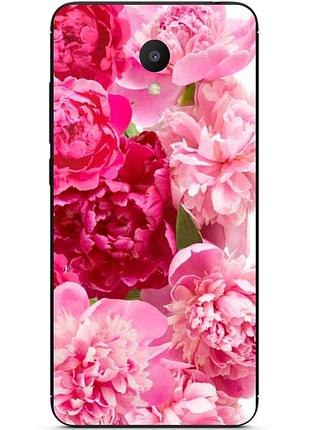 Силіконовий чохол бампер для meizu m6s з картинкою півонії