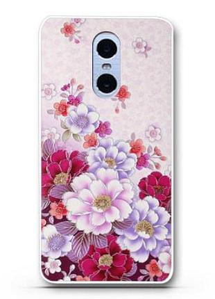 Чохол з картинкою (силікон) для xiaomi redmi note 4 квіти
