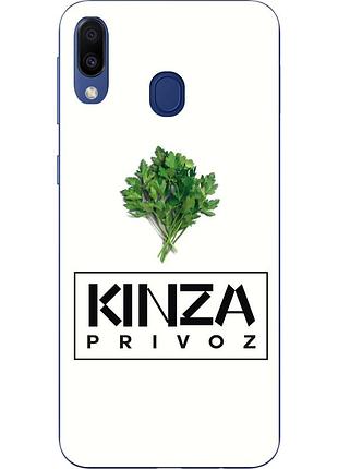 Антибрендовый силиконовый чехол для samsung galaxy a20 2019 a205f с картинкой kinza privoz
