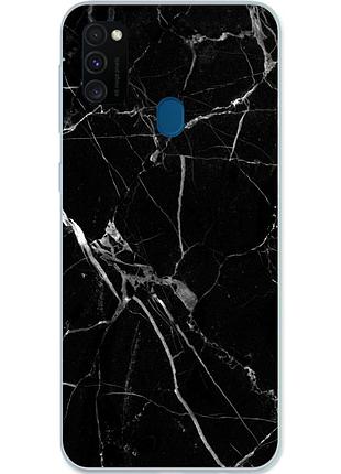 Силиконовый чехол для samsung m30s galaxy m307f с картинкой мрамор черный