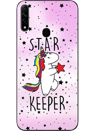 Силиконовый чехол бампер для oppo a31 с картинкой единорожек