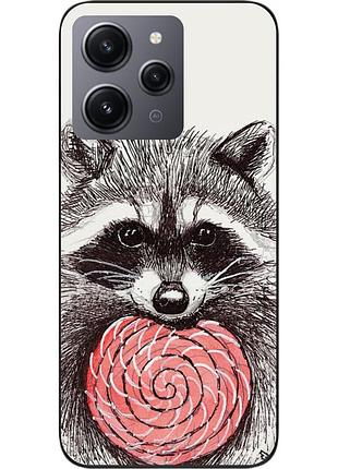 Силиконовый чехол для xiaomi redmi 12 с картинкой енот