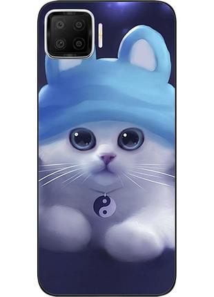 Бампер силіконовий чохол для oppo a73 з картинкою котик