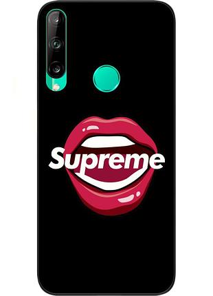 Бампер силиконовый для huawei p40 lite e с картинкой губы supreme