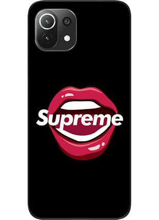Силиконовый чехол для xiaomi mi 11 lite с картинкой губы supreme