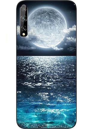 Силиконовый чехол с картинкой для huawei p smart s луна