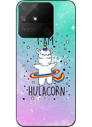 Силиконовый чехол epik для realme narzo 50a с картинкой единорог