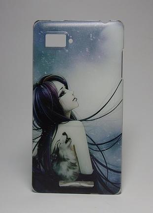 Чехол для lenovo k910 панель накладка девушка