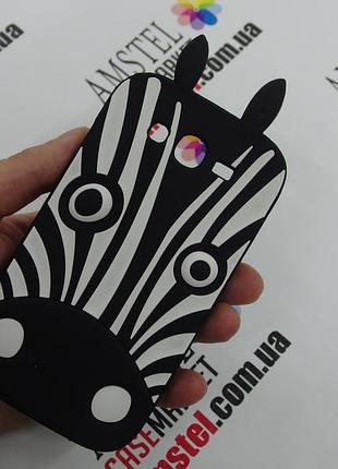 Об'ємний 3d силіконовий чохол для samsung galaxy grand duos i9082 i9080 i9060 i9062 зебра
