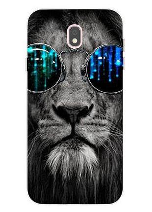 Чехол с картинкой (силикон) для samsung j730 galaxy j7-2017 лев в очках