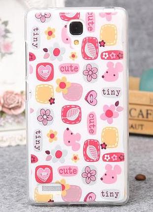 Силіконовий чохол накладка для xiaomi redmi note з картинкою cute