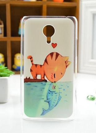 Силіконовий чохол бампер для meizu mx4 з картинкою поцілунок кота