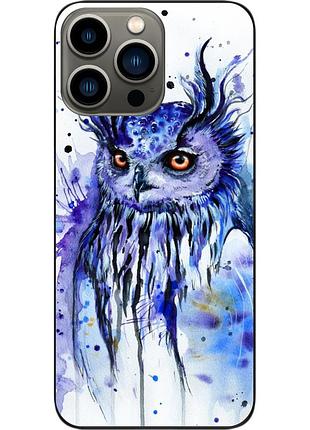 Силиконовый чехол epik для iphone 13 pro с картинкой сова акварель