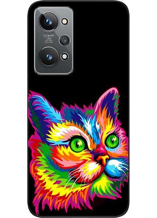 Силиконовый чехол epik для realme gt2 с картинкой яркий кот