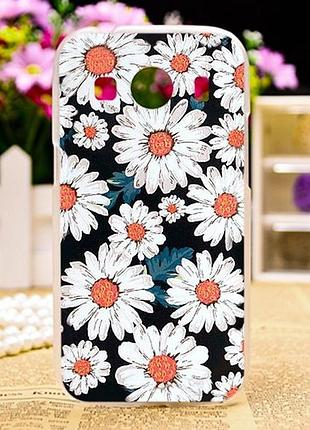 Чохол з принтом (силікон) для samsung galaxy ace 4 g313 ромашки