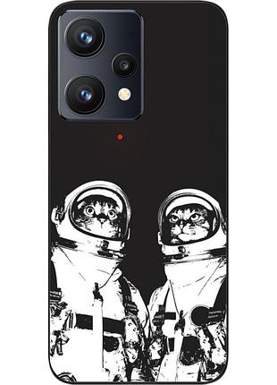 Силіконовий чохол бампер epik для realme 9 pro plus з картинкою космонавти коти