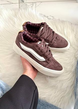Vans knu skool brown white 2