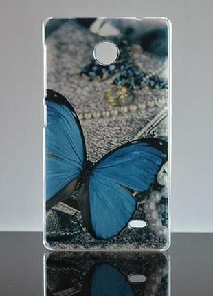 Силиконовый чехол накладка для nokia x с картинкой бабочка