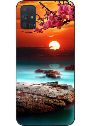 Силіконовий чохол бампер для samsung a71 galaxy a715f з картинкою гарний захід сонця