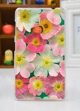 Чехол бампер для nokia lumia 625 с картинкой роса на цветах