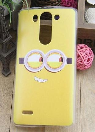Силиконовый чехол бампер для lg g3s optimus g3mini d722 d725 с рисунком миньон