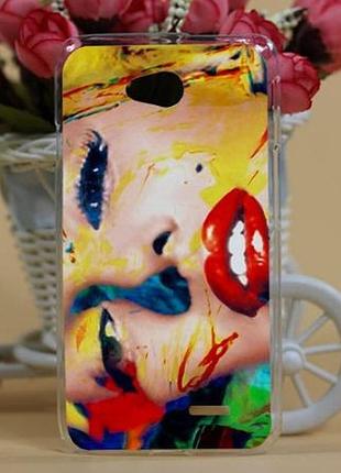 Силиконовый чехол бампер для lg optimus l70 d325 с картинкой монро
