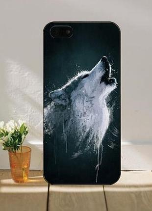 Яркие оригинальные чехлы накладки для iphone 7 plus с картинкой акварель волк
