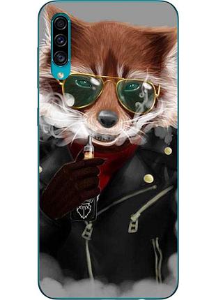 Силиконовый чехол для samsung a30s galaxy a307f с картинкой крутой енот