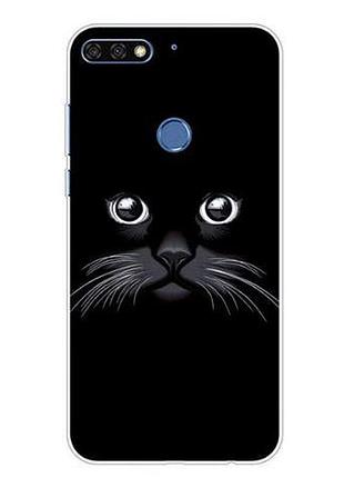 Силіконовий чохол бампер для huawei y6 prime 2018 / honor 7a pro з картинкою мордочка
