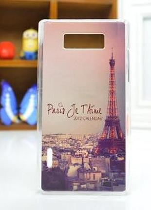 Силиконовый бампер для lg l7 p700 p705 с картинкой париж