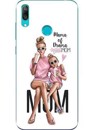 Силиконовый чехол с рисунком для huawei y7 2019 мама