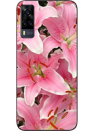 Силіконовий чохол для vivo y31 з картинкою лілії
