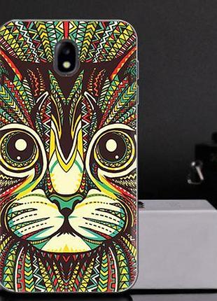 Бампер чехол с картинкой (силикон) для samsung j530 galaxy j5 2017 кот
