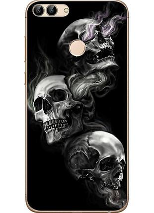 Оригинальный чехол накладка для huawei p smart с картинкой три черепа